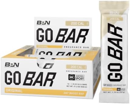 BARE PERFORMANCE NUTRITION Go Bar, Oat Based Endurance Training Snack 36g of Carbohydrates and 200 Calories Per Serving, 12 Bars Per Box, Original Oat